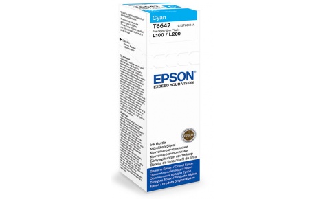 C13T66424A - Чернила Epson для L100/L110/L200/L210/L300/L350/L355/L550 (cyan) 70 мл