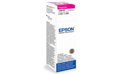 C13T66434A - Чернила Epson для L100/L110/L200/L210/L300/L350/L355/L550 (magenta) 70 мл